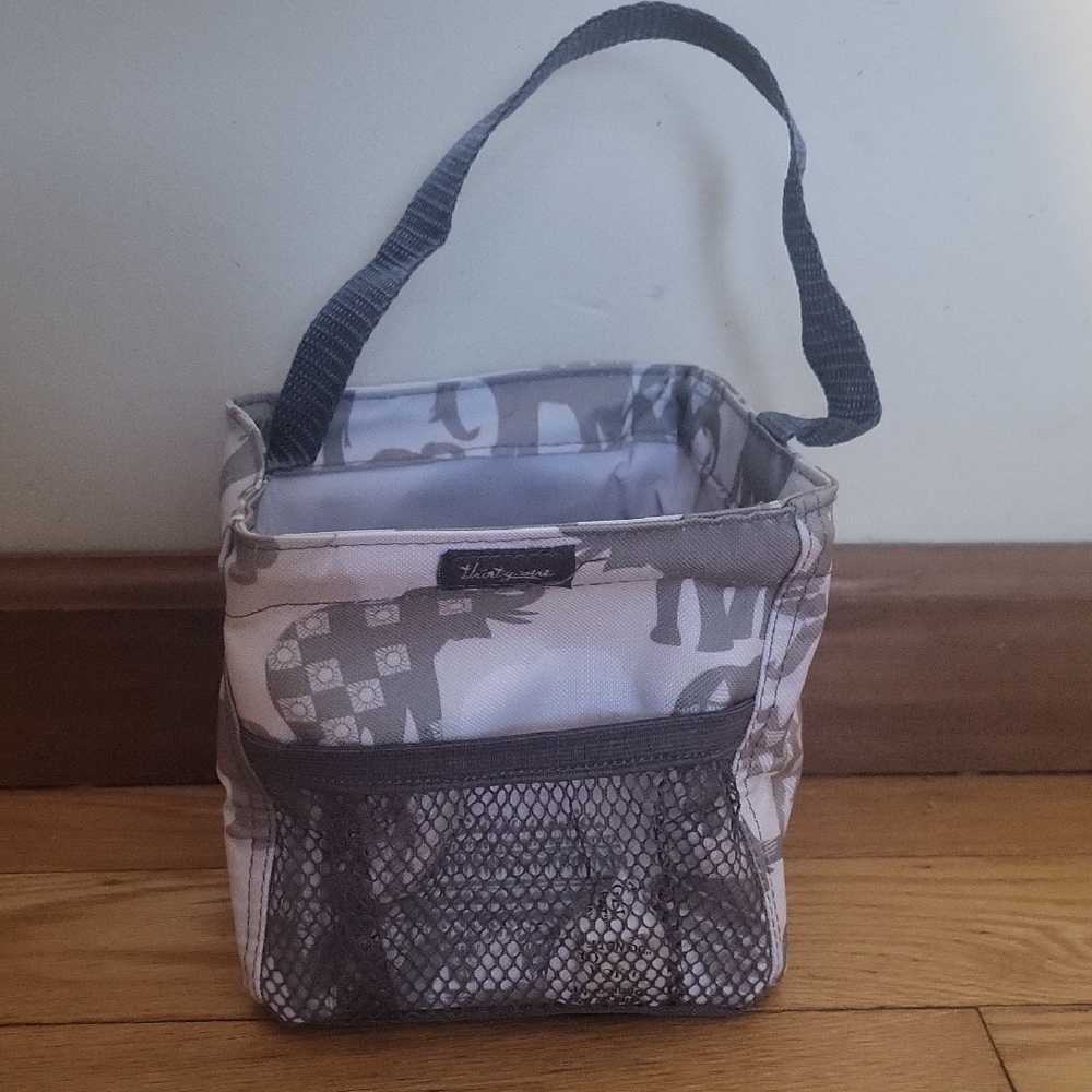 Thirty-One Gray and White Mini Bag